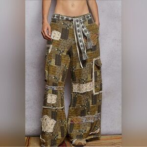 POL Patchwork Wide Leg Pants - Multicolor